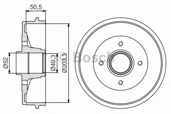 BOSCH 0986477210 Тормозной барабан