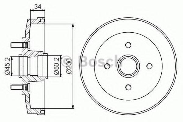 BOSCH 0986477250 Тормозной барабан