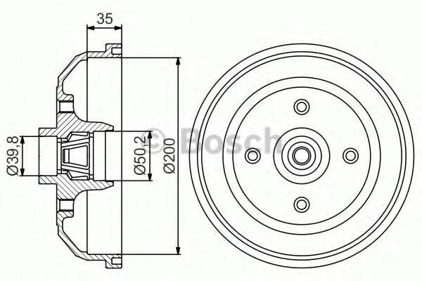 BOSCH 0986477256 Тормозной барабан