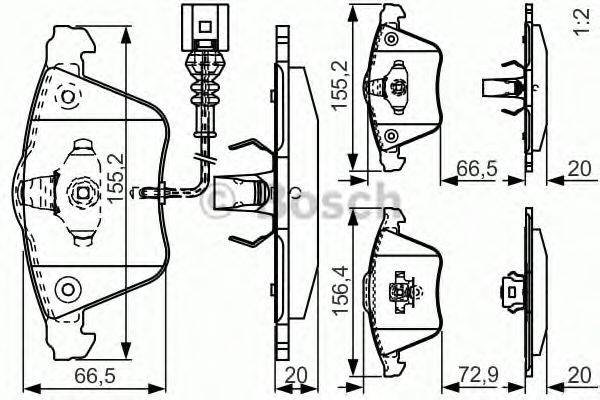 BOSCH 0986TB3196 Комплект тормозных колодок, дисковый тормоз