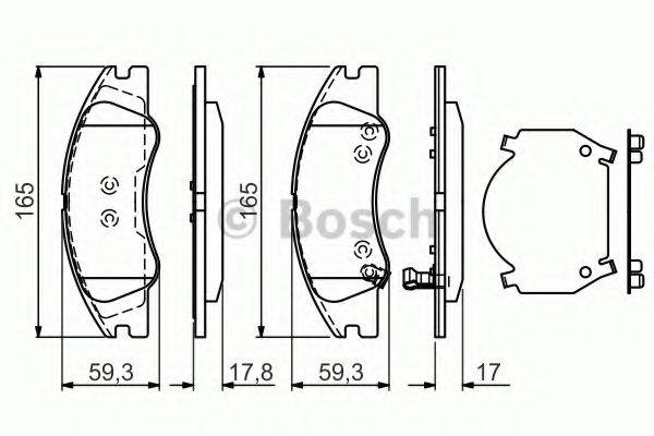 BOSCH 0986494577 Комплект тормозных колодок, дисковый тормоз