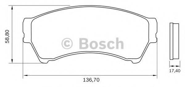 BOSCH 0986BB0599 Комплект тормозных колодок, дисковый тормоз