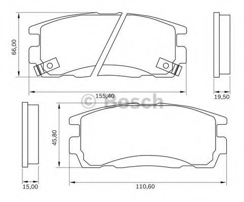 BOSCH 0986BB0774 Комплект тормозных колодок, дисковый тормоз