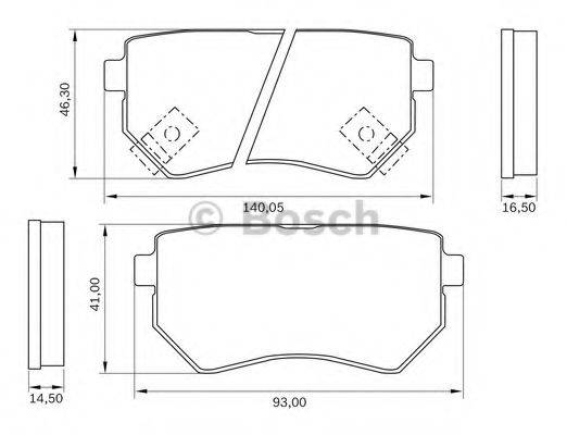 BOSCH 0986BB0906 Комплект тормозных колодок, дисковый тормоз