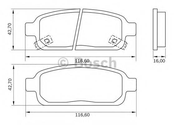 BOSCH 0986BB0960 Комплект тормозных колодок, дисковый тормоз