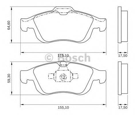 BOSCH 0986BB0981 Комплект тормозных колодок, дисковый тормоз