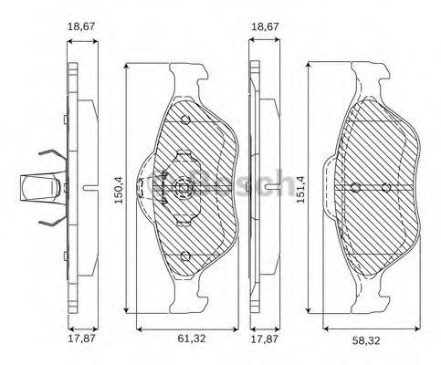 BOSCH F03A050000 Комплект тормозных колодок, дисковый тормоз