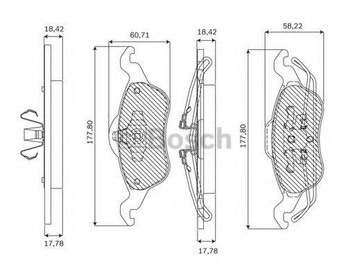 BOSCH F03B050042 Комплект тормозных колодок, дисковый тормоз