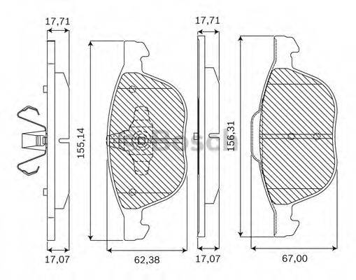 BOSCH F03B050123 Комплект тормозных колодок, дисковый тормоз