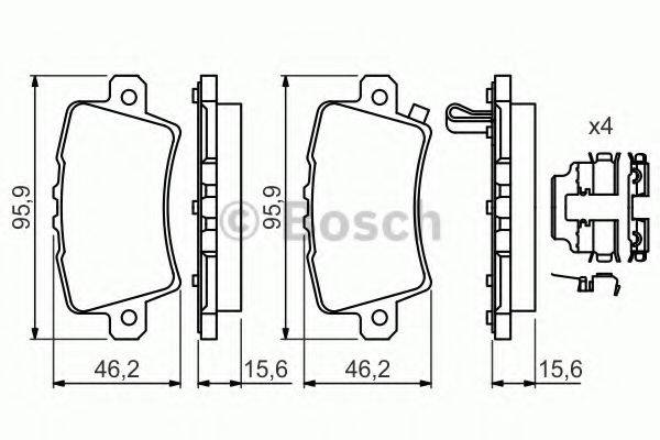 BOSCH 0986494642 Комплект тормозных колодок, дисковый тормоз