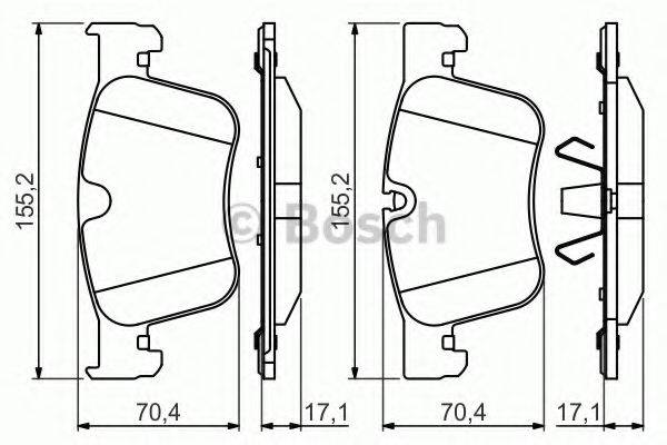 BOSCH 0986494703 Комплект тормозных колодок, дисковый тормоз