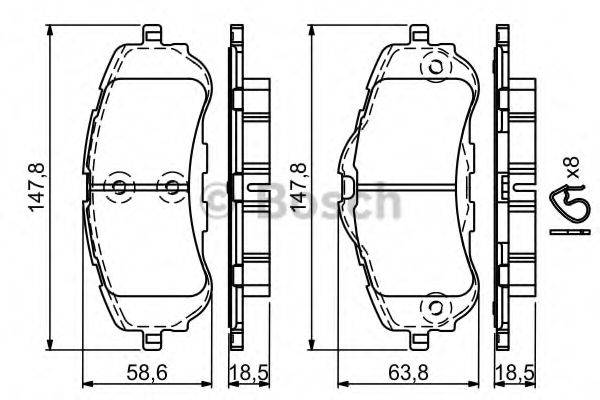 BOSCH 0986494714 Комплект тормозных колодок, дисковый тормоз