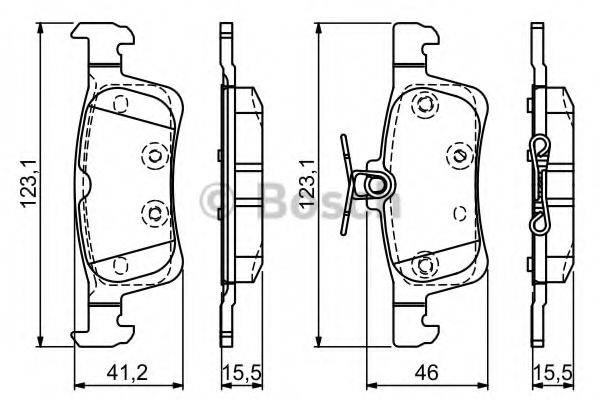 BOSCH 0986494715 Комплект тормозных колодок, дисковый тормоз