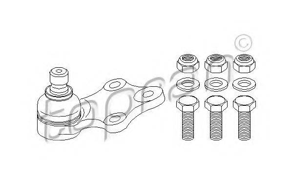 TOPRAN 722260 Несущий / направляющий шарнир