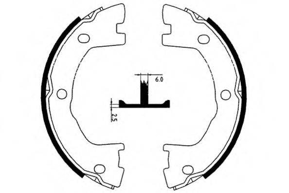 E.T.F. 090651 Комплект тормозных колодок; Комплект тормозных колодок, стояночная тормозная система