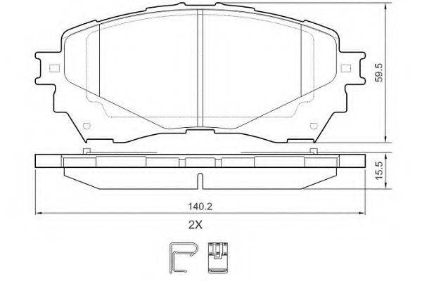 E.T.F. 121554 Комплект тормозных колодок, дисковый тормоз