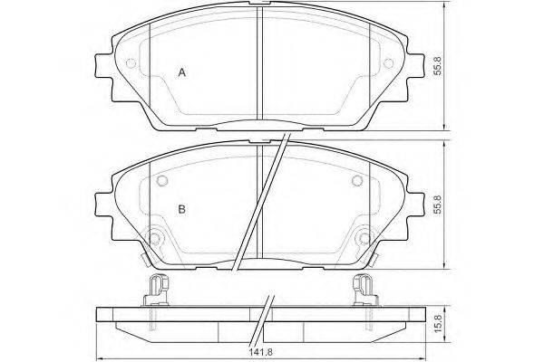 E.T.F. 121556 Комплект тормозных колодок, дисковый тормоз