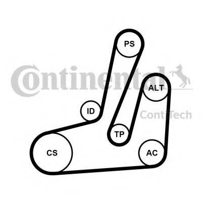 CONTITECH 6PK1390K1 Поликлиновой ременный комплект