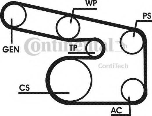 CONTITECH 6PK1900D1 Поликлиновой ременный комплект