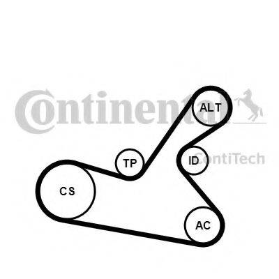 CONTITECH 6PK1125K1 Поликлиновой ременный комплект