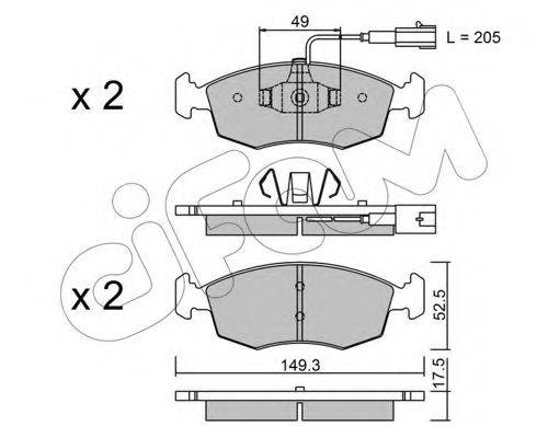 CIFAM 8222744 Комплект тормозных колодок, дисковый тормоз