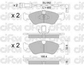 CIFAM 8222081K Комплект тормозных колодок, дисковый тормоз