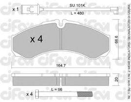 CIFAM 8222122K Комплект тормозных колодок, дисковый тормоз