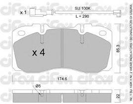 CIFAM 8222681K Комплект тормозных колодок, дисковый тормоз