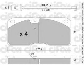 CIFAM 8222692K Комплект тормозных колодок, дисковый тормоз