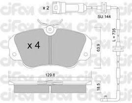 CIFAM 8225380K Комплект тормозных колодок, дисковый тормоз