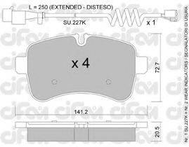 CIFAM 8227110K Комплект тормозных колодок, дисковый тормоз