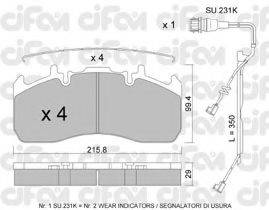 CIFAM 8228080K Комплект тормозных колодок, дисковый тормоз