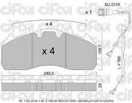 CIFAM 8228090K Комплект тормозных колодок, дисковый тормоз