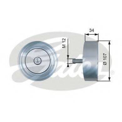 GATES T36515 Паразитный / ведущий ролик, поликлиновой ремень