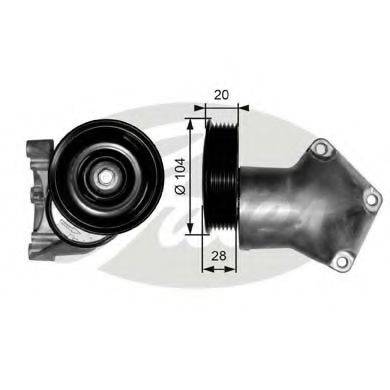 GATES T38202 Натяжной ролик, поликлиновой  ремень