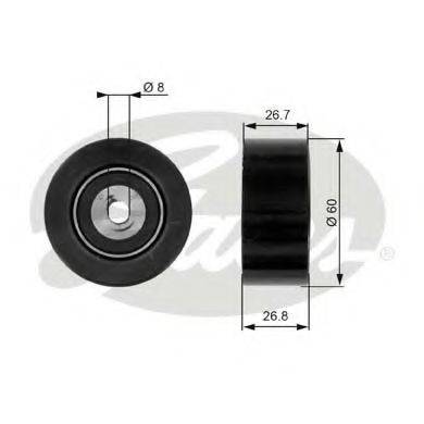GATES T38280 Паразитный / ведущий ролик, поликлиновой ремень