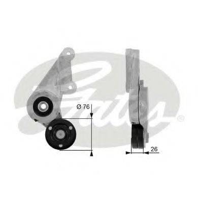 GATES T38304 Натяжной ролик, поликлиновой  ремень