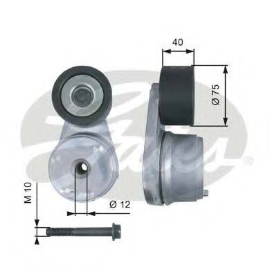 GATES T38564 Натяжитель ремня, клиновой зубча