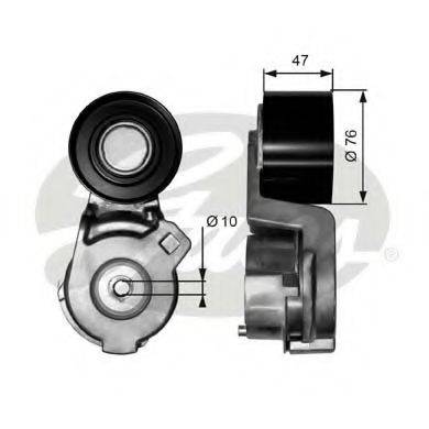 GATES T38566 Натяжитель ремня, клиновой зубча