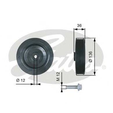 GATES TVD1010A Ременный шкив, коленчатый вал
