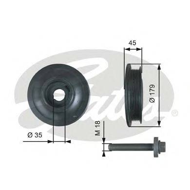 GATES TVD1012A Ременный шкив, коленчатый вал