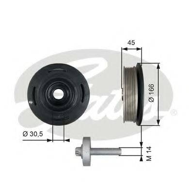 GATES TVD1041A Ременный шкив, коленчатый вал