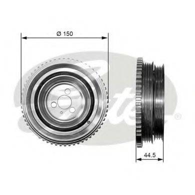 GATES TVD1049 Ременный шкив, коленчатый вал