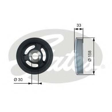 GATES TVD1061 Ременный шкив, коленчатый вал