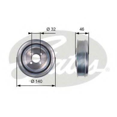GATES TVD1078 Ременный шкив, коленчатый вал