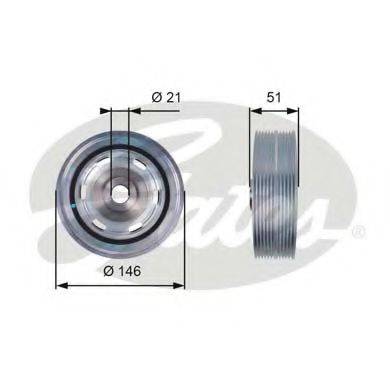 GATES TVD1083 Ременный шкив, коленчатый вал