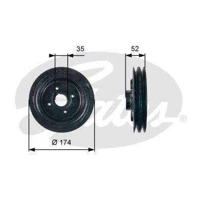 GATES TVD1124 Ременный шкив, коленчатый вал