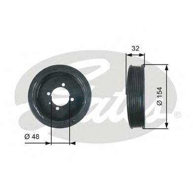GATES TVD1130 Ременный шкив, коленчатый вал