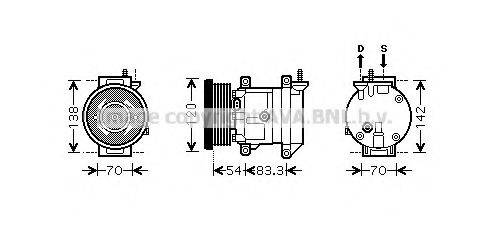 PRASCO DWK071 Компрессор, кондиционер