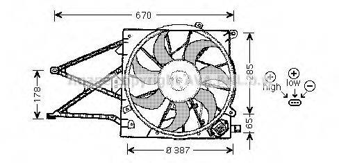 PRASCO OL7509 Вентилятор, охлаждение двигателя